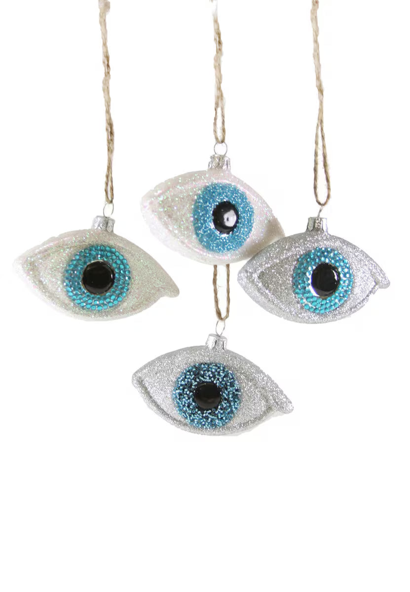 Blue Blues Evil Eye Glass Ornament