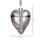 Bejeweled Heart Locket Glass Ornament Size