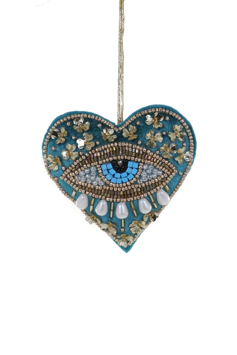 Evil Eye Heart Charm