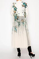 Hibiscus Cardigan Blazer w/ Long Mesh Layer Back View