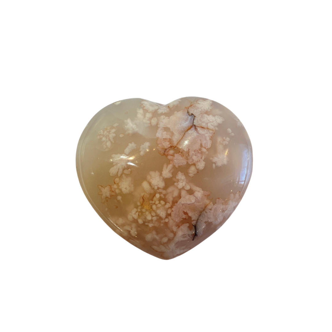 flower agate heart