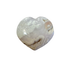 white and brown flower agate heart