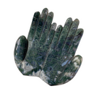 Moss Agate Cupped Hands Bowl