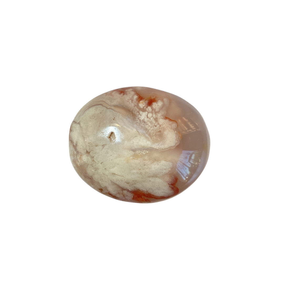 Flower Agate Palm Stone