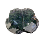 Moss Agate Cupped Hands Bowl