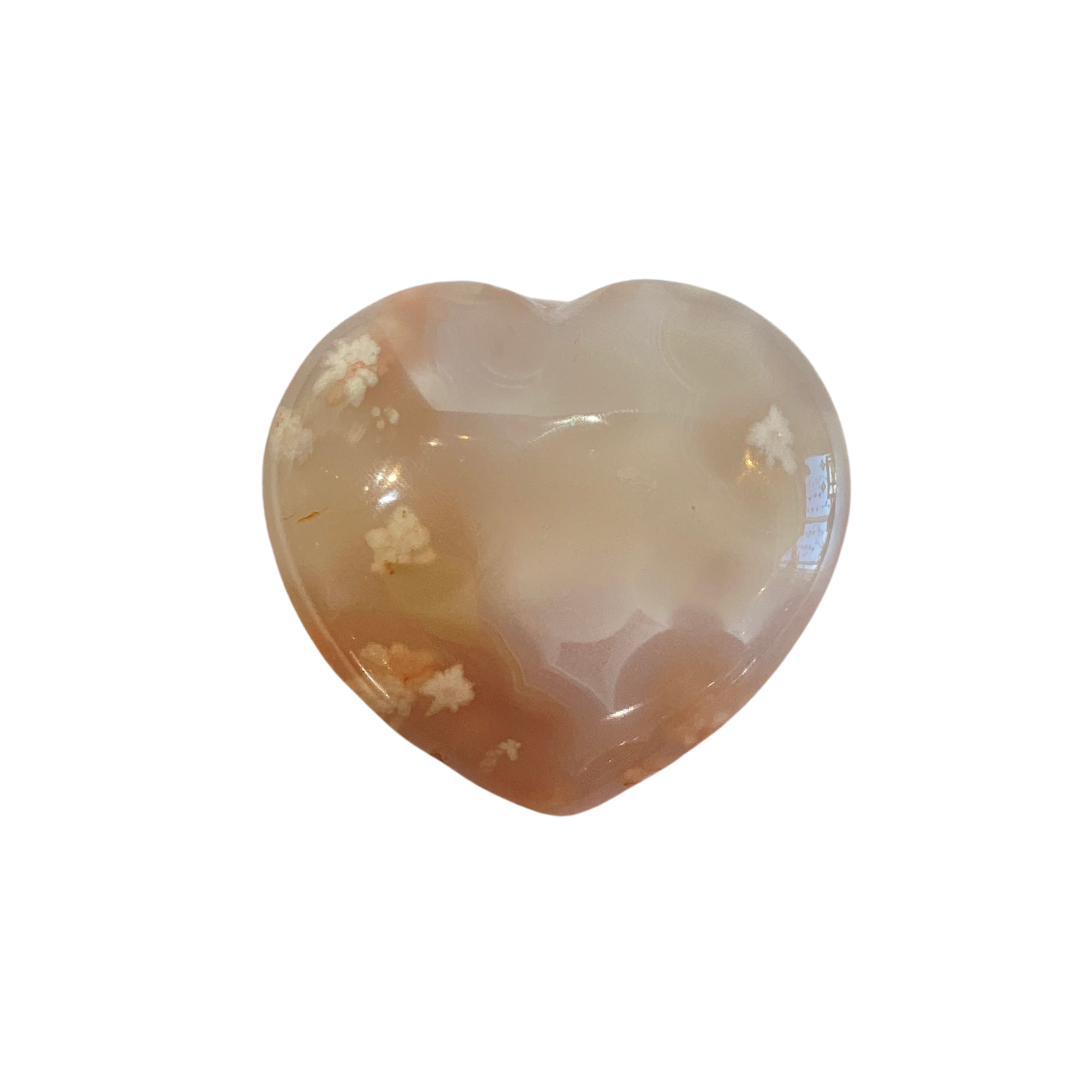 flower agate heart