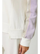 Ivory Washed Color Block Terry Top detail