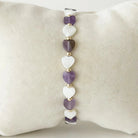 Pippa Heart  Bracelet with Mother of Pearl and Amethyst