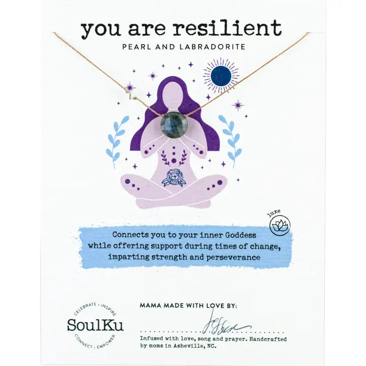 Labradorite & Pearl Goddess Necklace For You Are Resilient