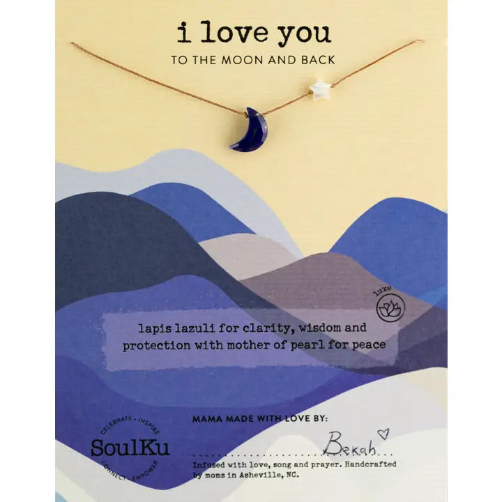 I Love You to the Moon and Back Lapis MooN Necklace