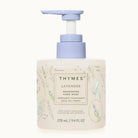 Thymes lavender hand wash bottle with pump on a white background
