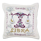 Libra Embroidered Linen Pillow