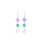 Amethyst, Amazonite & Rose Quartz Maka Earrings in Silver