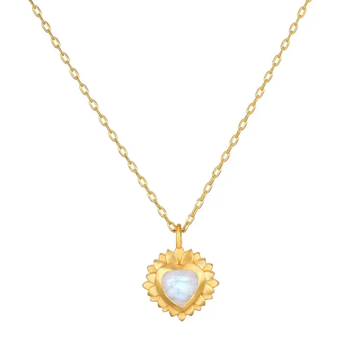 Moonstone Heart Necklace