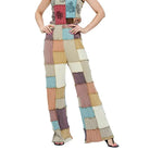 Hippie Patchwork Multicolored Stitching Pants whole body view