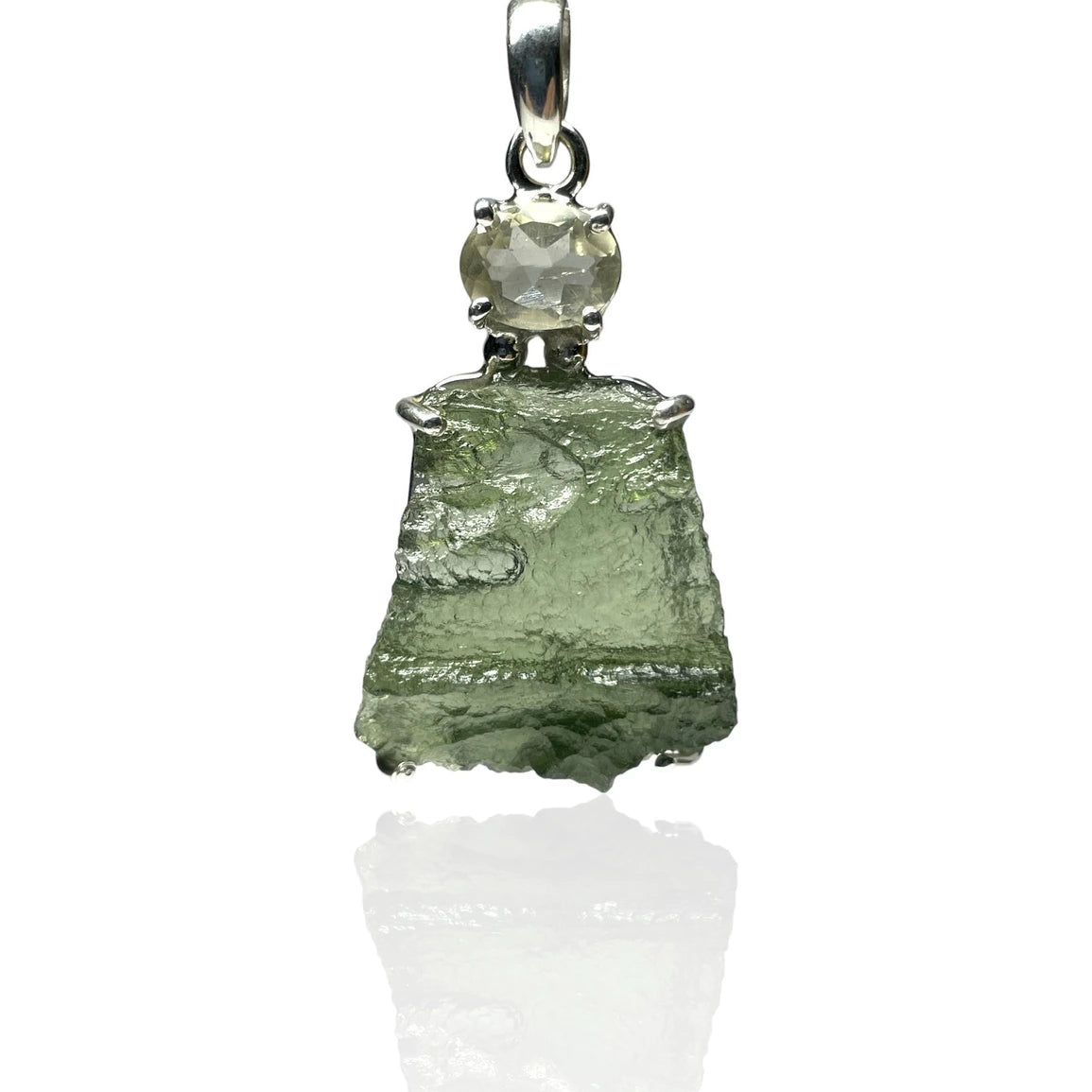 Moldavite and Libyan Desert Glass 6.9 grams Pendant