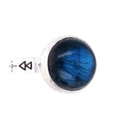 Labradorite Warrior Round Ring Sterling Silver 