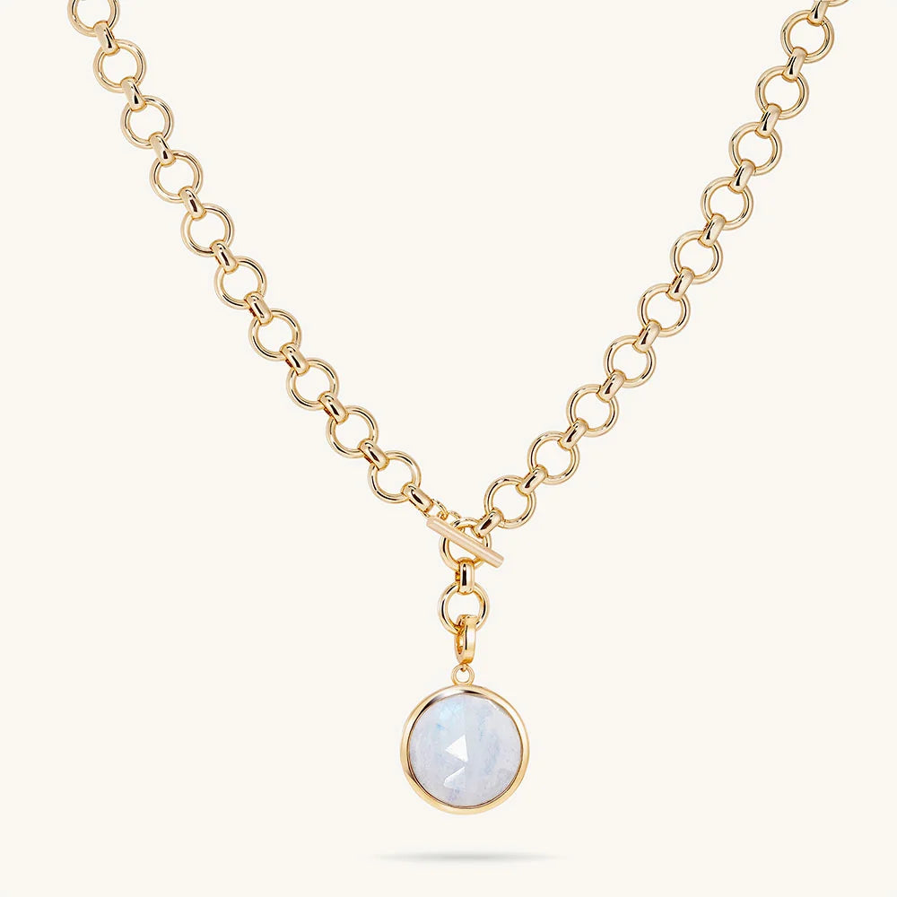 Rainbow Moonstone Knock Out Collar Necklace