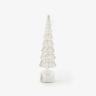 Silver Revolving Lighted Glass Tree