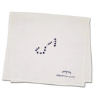 White towel with star constellation design and 'catstudio' branding on a white background