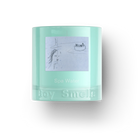 Mint green candle Spa Scent with 'Boy Smells' branding and a label on a white background