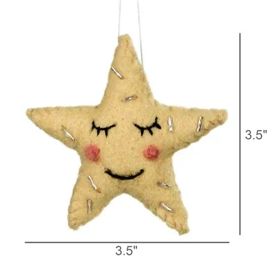 Twinkle Twinkle Little Star Felt Ornament with Dimensions