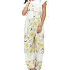 Natural Celestial Sun Moon Print Patchwork Overall Front Lifestyle