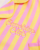 Sunshine Club Silky Short Sleeve Short Set Pajamas details