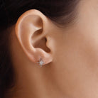 Starburst Silver CZ Post Earring When Worn