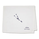 Back of Taurus dish towl with a blue star constellation design and 'catstudio' branding on a white background