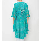 Teal Crochet High-Low Wrap Back View_1