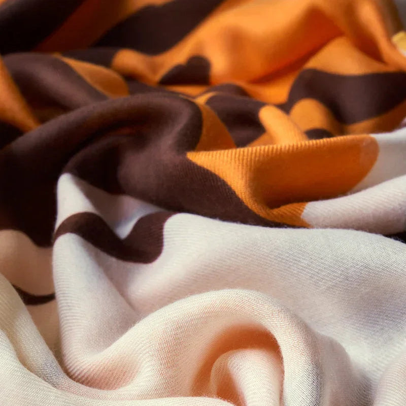 Printed Thrill of the Tiger Scarf Close Up