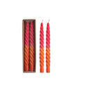 Fuchsia and Orange Ombre Twisted Taper Candle