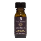 Bottle of Kate's Magik 'Woman See Bright' anointing oil on a white background