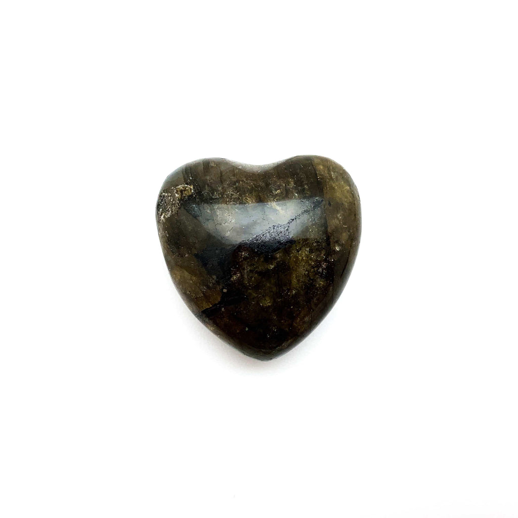 Crystal Stone Puff Hearts Labradorite