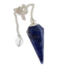 Crystal Earth Sterling - Pendulum - Natural Faceted Sodalite