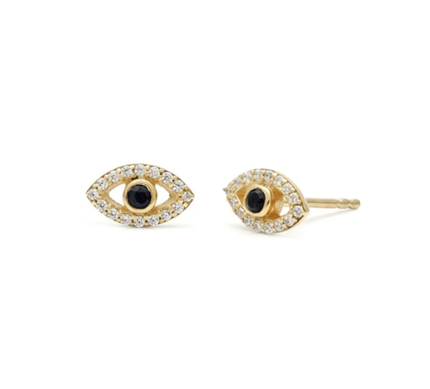 Protection Evil Eye Stud Earrings Gold Plated