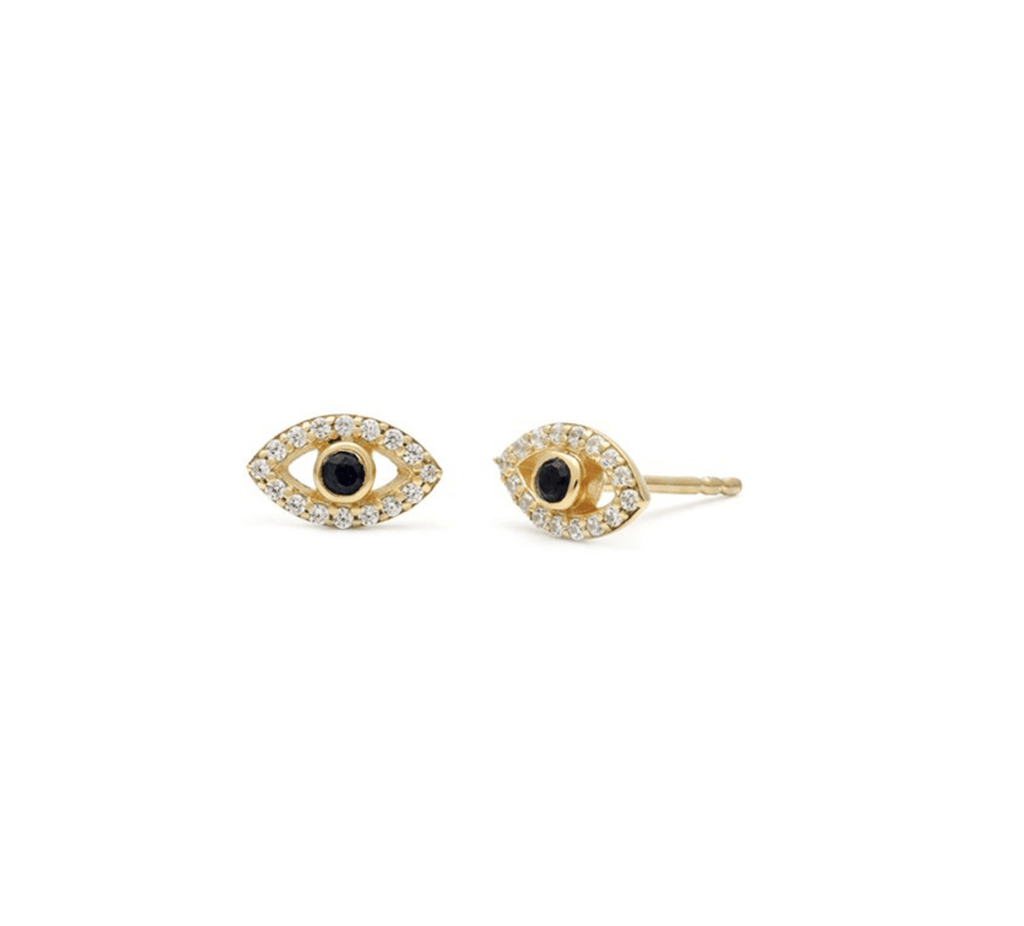 Protection Evil Eye Stud Earrings Gold Plated