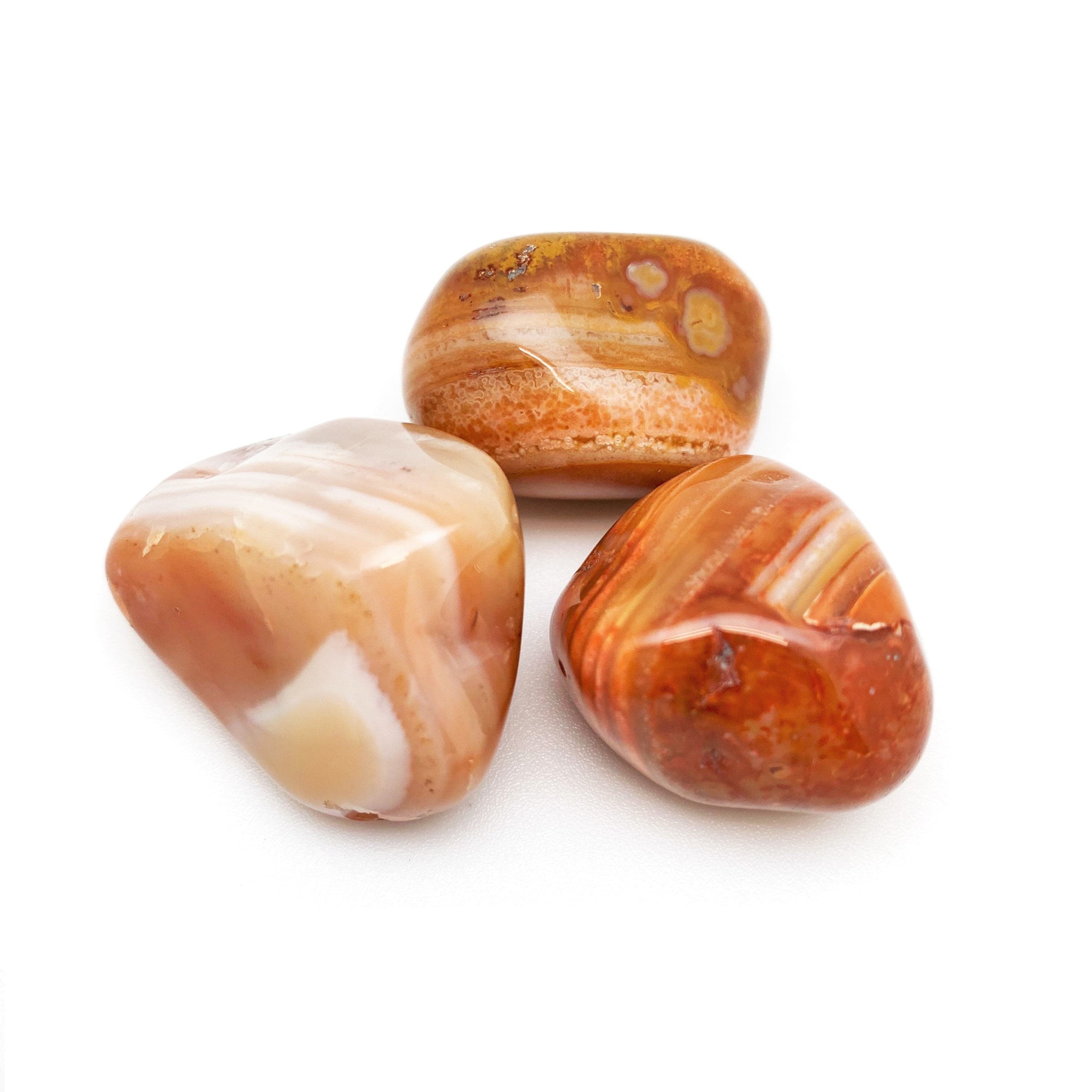 Carnelian Banded Tumbled Stone