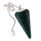 Crystal Earth Sterling - Pendulum - Natural Faceted Green Aventurine