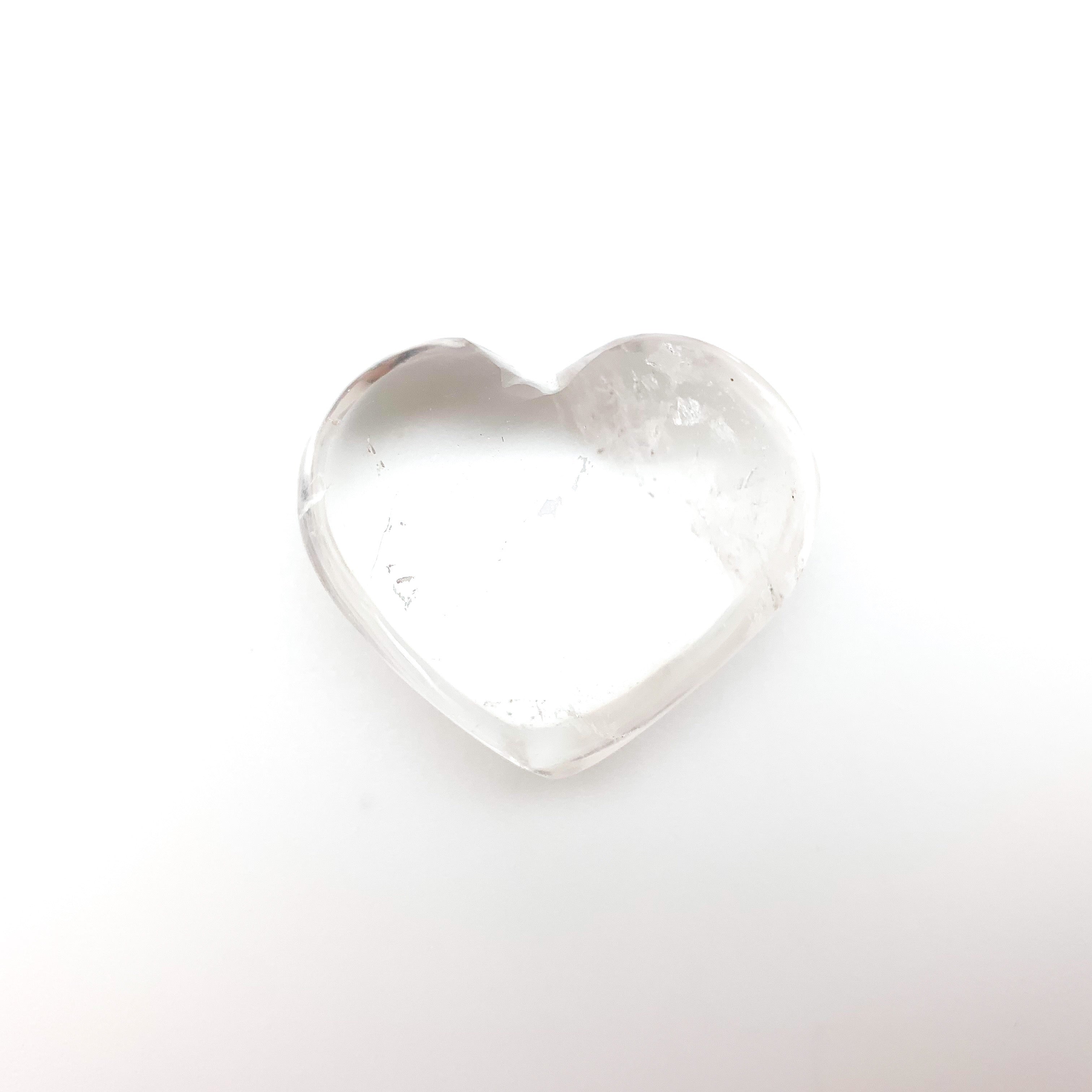 Crystal Stone Puff Hearts Quartz