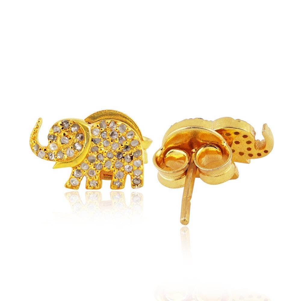 Elephant stud sale earrings gold