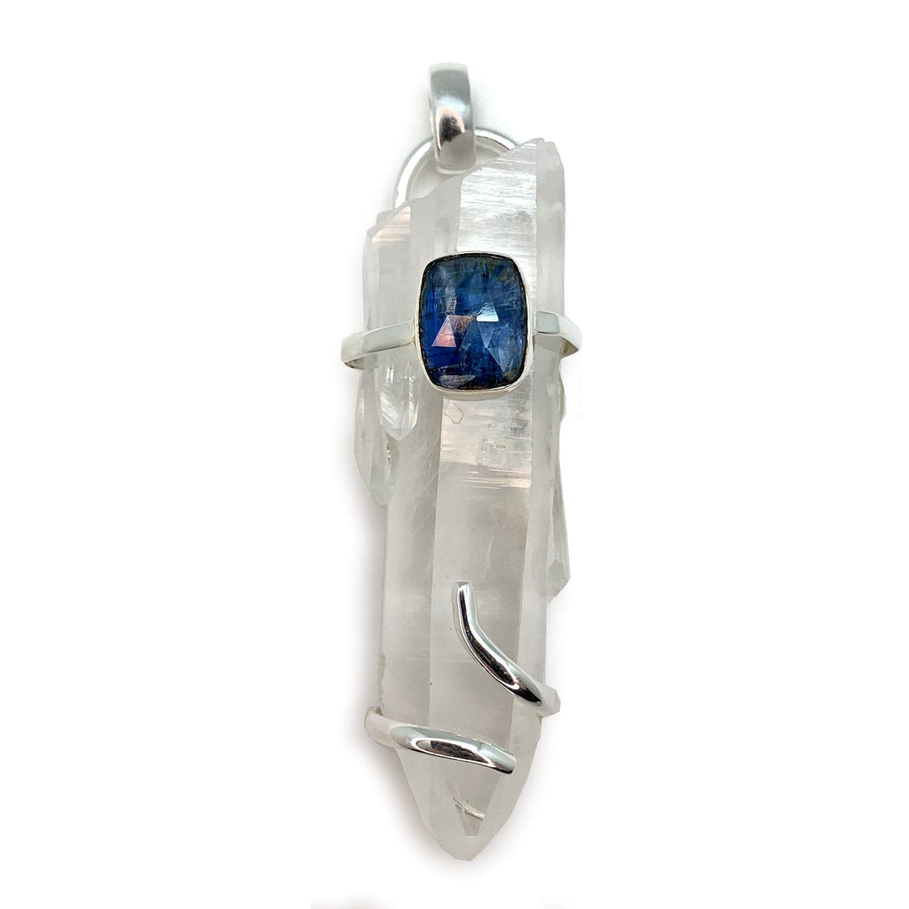 Clear Quartz with Kyanite Sterling Silver Pendant