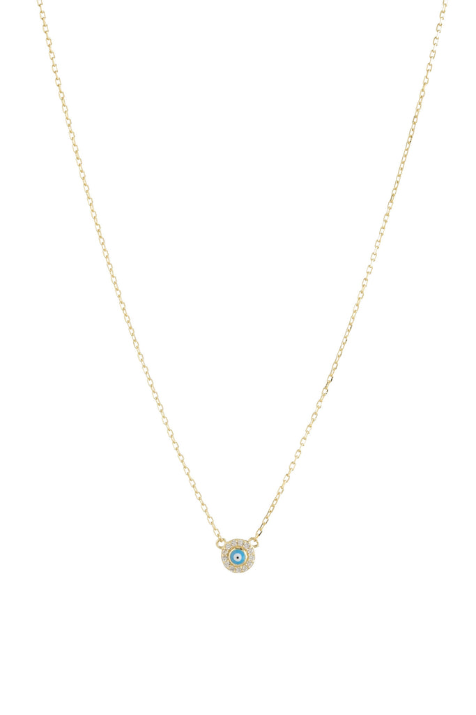 Gold Evil Eye Necklace with Turquoise Eye