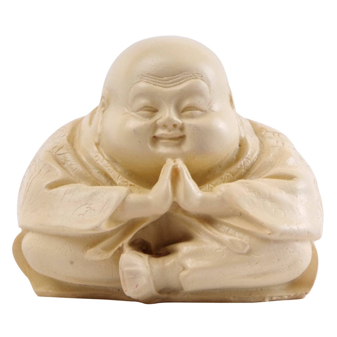 Buddha Sitting - White Resin