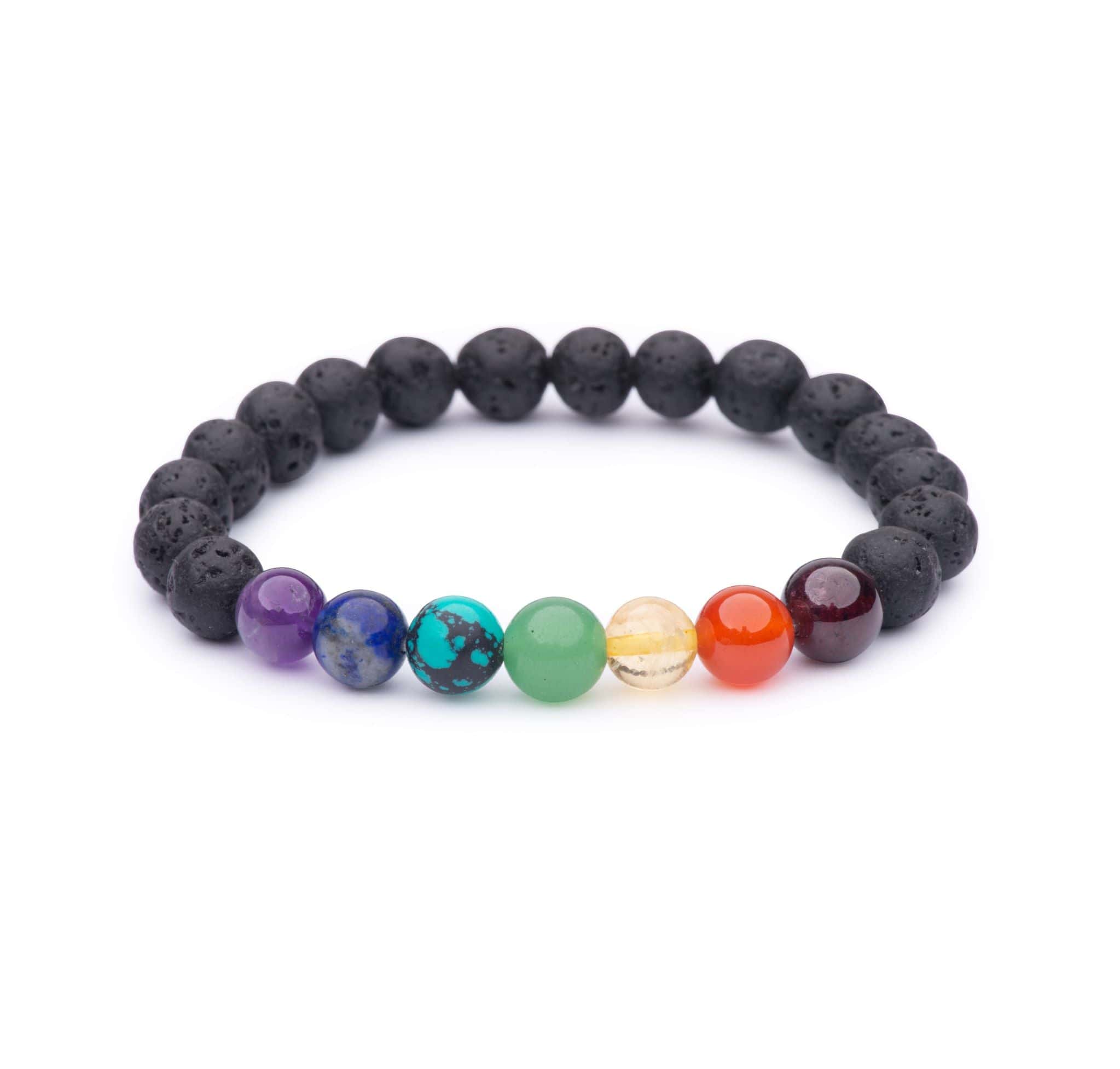 Chakra Lavastone Stretch Bracelet