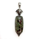 Bloodstone Dragon Sterling Silver Pendant