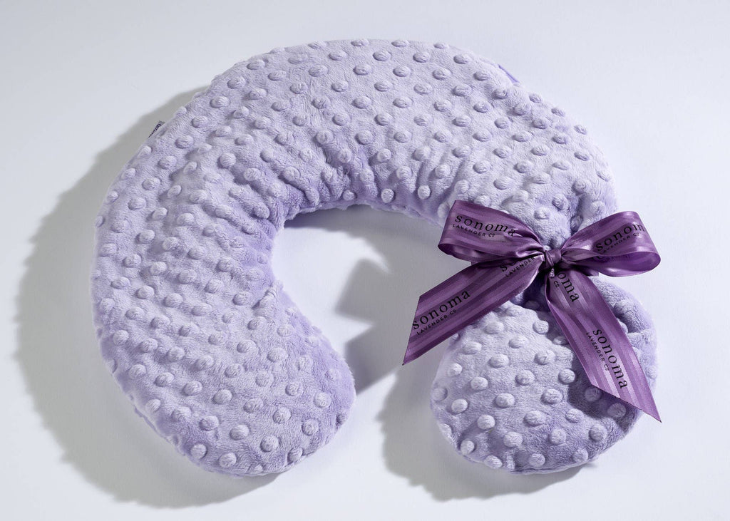 Lavender Filled Neck Pillow In Lavender Dot Plush