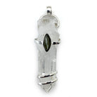 Clear Quartz With Moldavite Sterling Silver Pendant