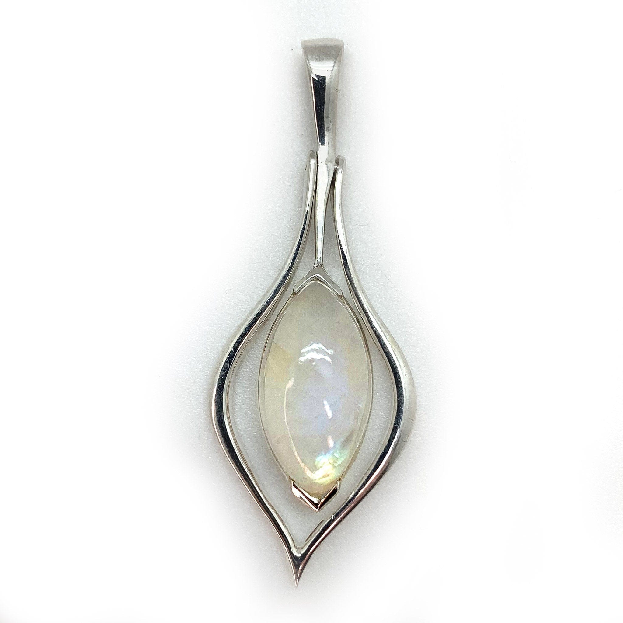 Moonstone Rainbow Sterling Silver Pendant